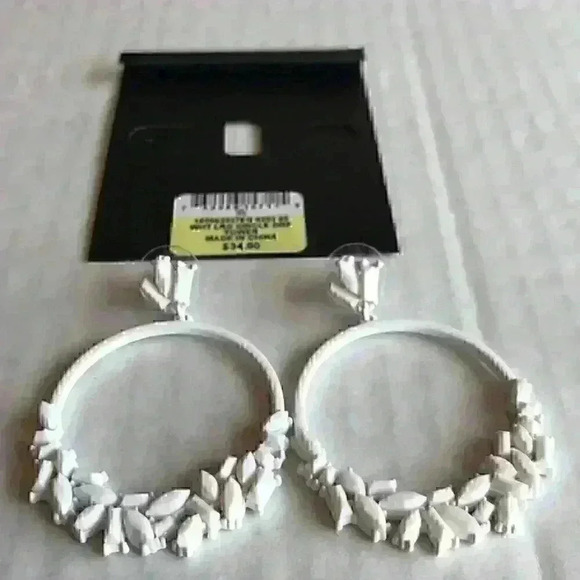 INC new Stone Cluster Drop Earrings in Whi… - Picture 5 of 8